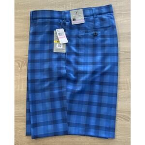 PGA Tour Men's 38W Shorts Moisture Wicking Stretch Easy Care UPF 50 Blue NEW